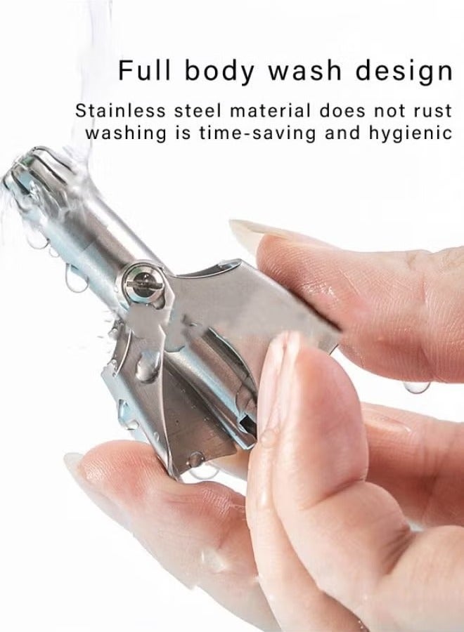 عام قاطع شعر الأنف للرجال مصنوع من الفولاذ المقاوم للصدأ يمكن غسله مزيل شعر الأنف اليدوي - Image 3