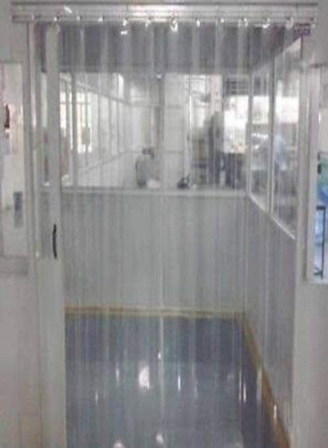 Yellow Weaves 0.30 MM Thickness Plastic AC Transparent Curtain - (4.5 X 8 Ft) 1 Curtain with 8 Hook - Image 1