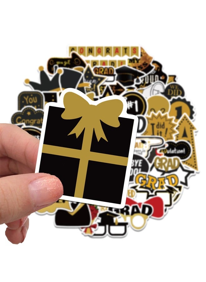 52-Piece Graduation Themed Stickers, Graduation Party Decorative Stickers, Waterproof Graduation Stickers for Various Graduation Ceremonies for Elementary Schools, Middle Schools, Universities, etc. - Image 3