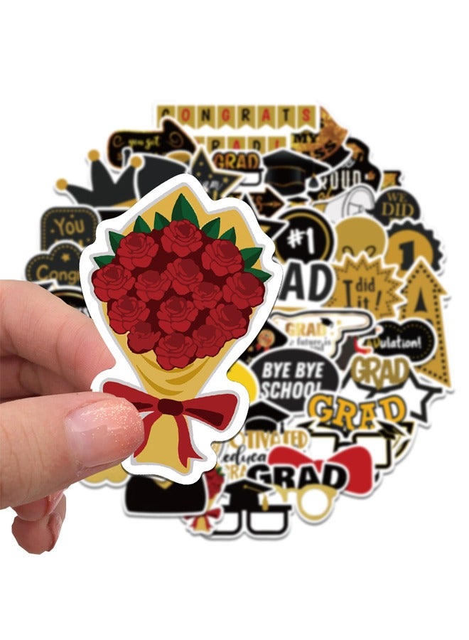 52-Piece Graduation Themed Stickers, Graduation Party Decorative Stickers, Waterproof Graduation Stickers for Various Graduation Ceremonies for Elementary Schools, Middle Schools, Universities, etc. - Image 4