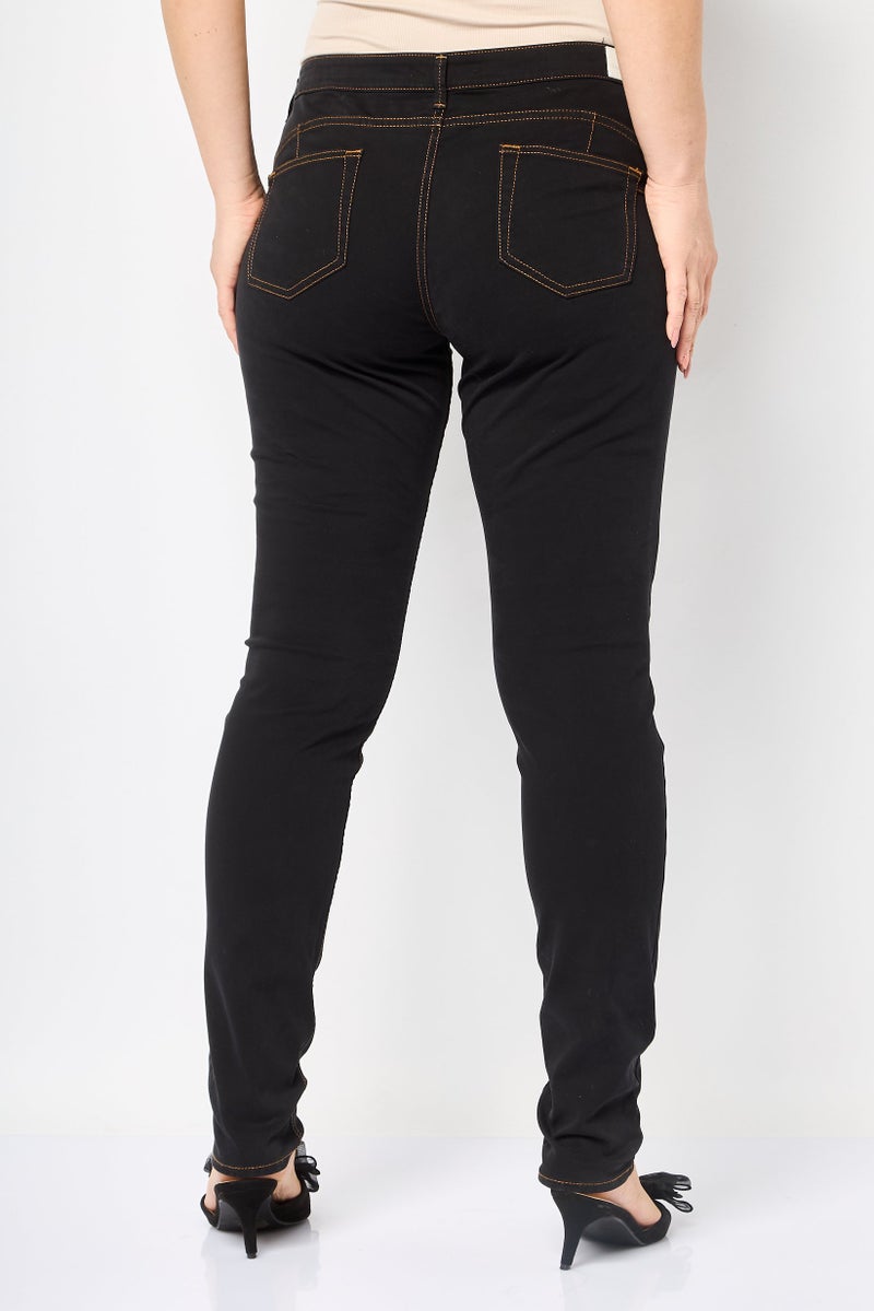 Harmont & Blaine Women Regular Fit Solid Stretchable Jeans, Black - Image 4