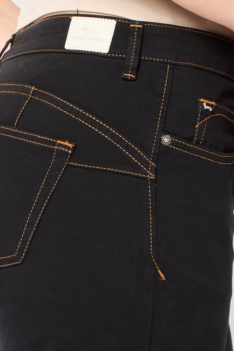 Harmont & Blaine Women Regular Fit Solid Stretchable Jeans, Black - Image 3