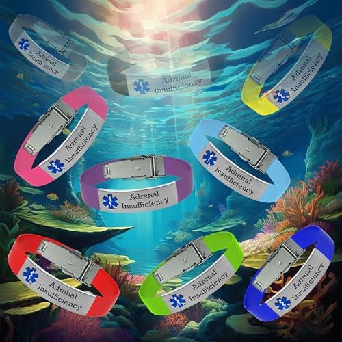 Universal Medical Data Medical Bracelet with Engraved "Adrenal Insufficiency" Medical Alert Bracelet Includes Emergency Medical Card and Personal Health Record (Cardinal Red) - Image 2