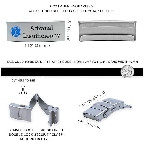 Universal Medical Data Medical Bracelet with Engraved "Adrenal Insufficiency" Medical Alert Bracelet Includes Emergency Medical Card and Personal Health Record (Cardinal Red) - Image 3