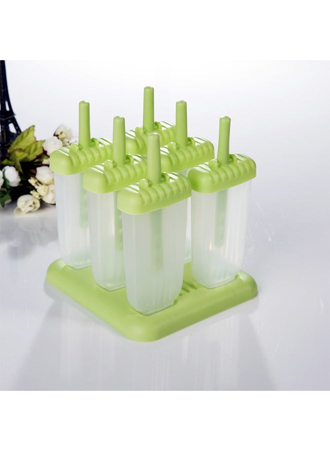 6-Piece Ice Cream Popsicle Molds Green  - Image 1