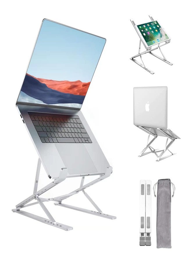 لينرو حامل كمبيوتر محمول للمكتب، حامل ثابت لجهاز MacBook Pro، قاعدة كمبيوتر مريحة من الألومنيوم لأجهزة الكمبيوتر مقاس 12 و13 و15 و16 و17 بوصة، حامل تبريد للكمبيوتر لأجهزة Mac وMacBook Pro وAir وHP وDell وغيرها من أجهزة الكمبيوتر المحمولة (فضي فاتح) - Image 1