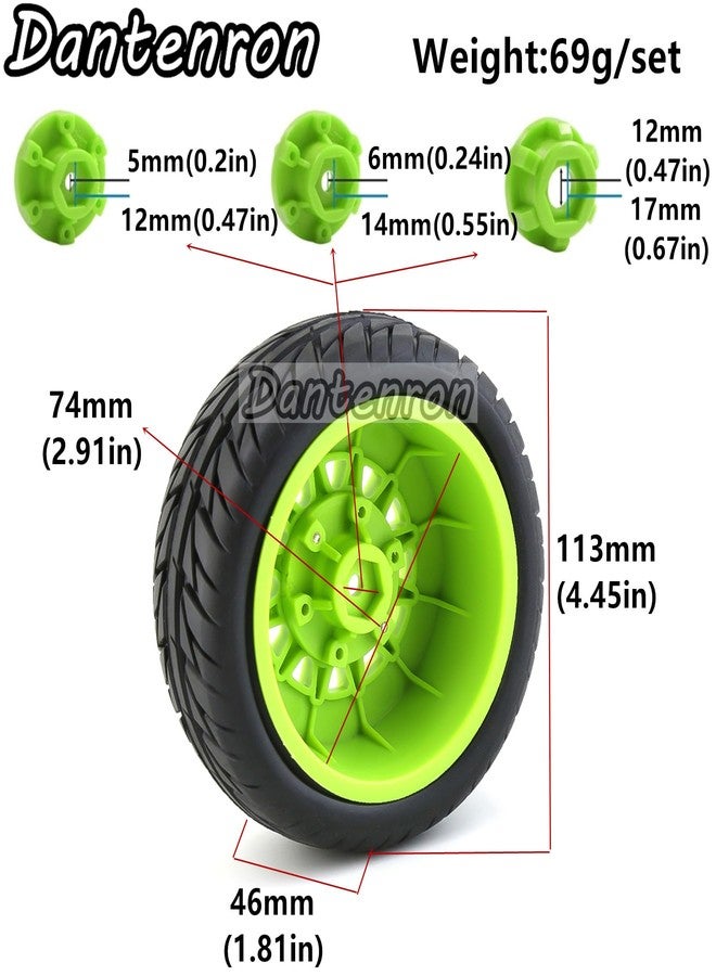 Dantenron 1/10 1/8 RC Truck Tires and Wheels 12mm 14mm 17mm Hex OD 4.45" Short Course Off Road Tyre for 1:8 1:10 Scale Truck On Road Car Arrma Senton 3S Axial Losi Traxxas Slash 2WD 4×4 Rc4wd (Red) - Image 2