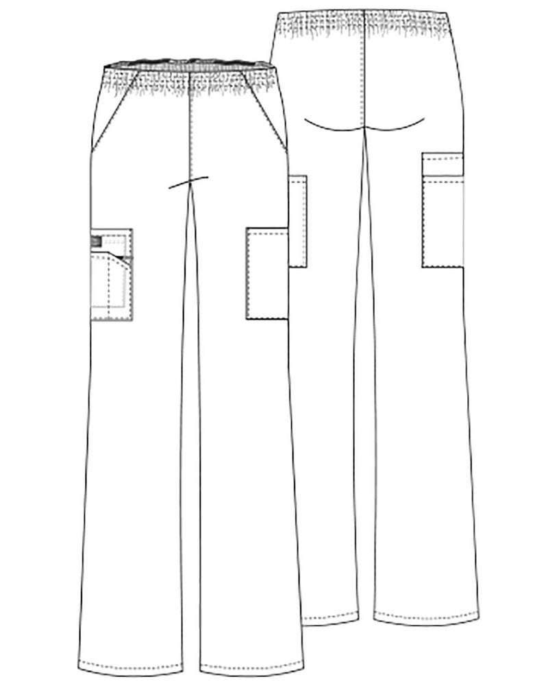 Dickies Women's EDS Signature Scrubs Missy Fit Pull-On Cargo Pant, White, Small - Image 5