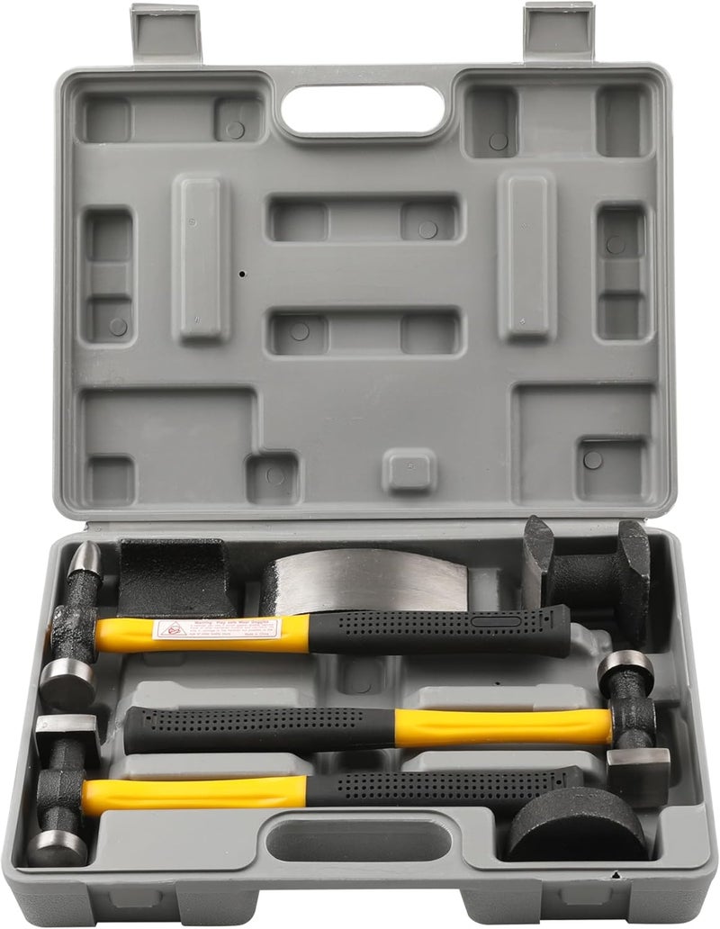 HFS (R) 7 Pcs Set Auto Body Fender Repair Tool Hammer Dolly Set - Image 1