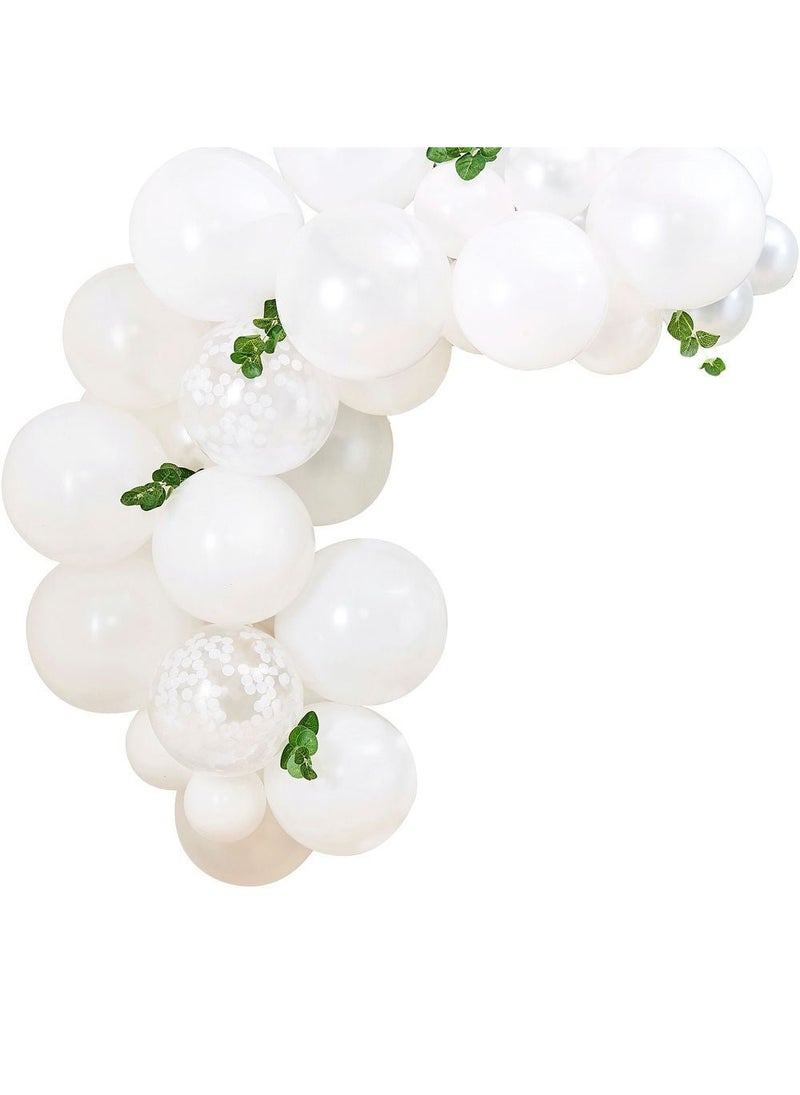 Ginger Ray Balloon Arch Kit White Eucalyptus Latex Decor DIY 3m - Image 1