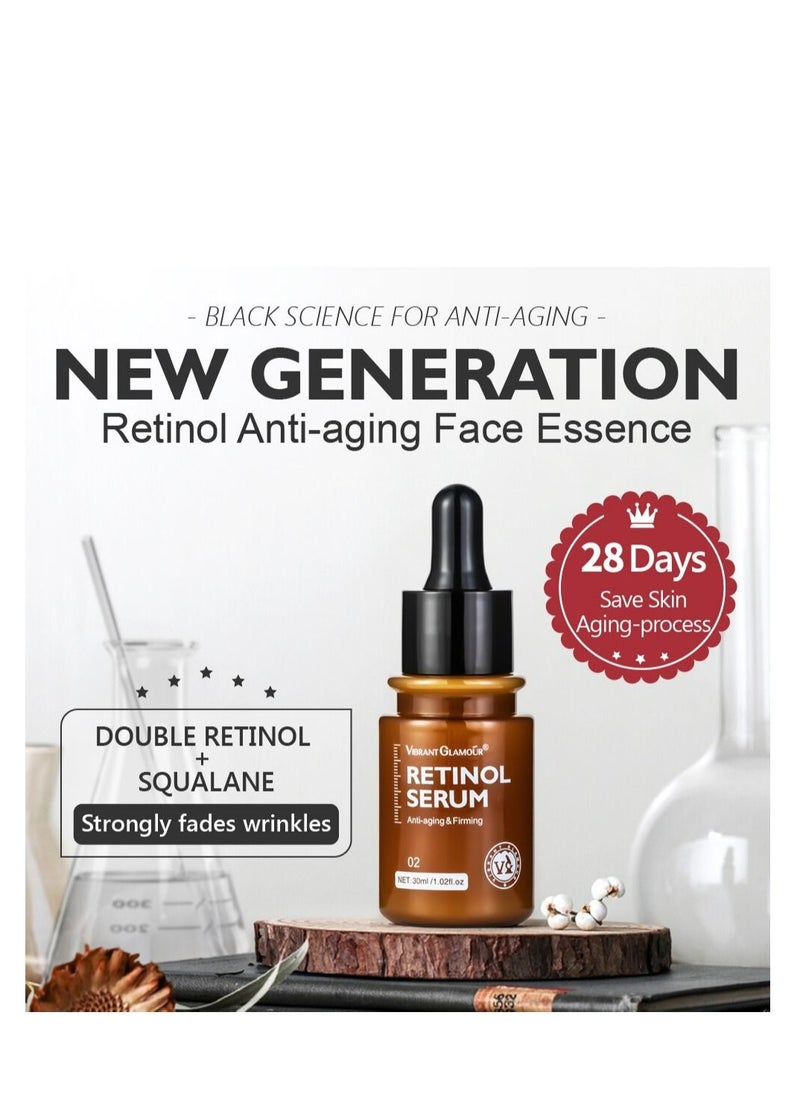 Vibrant Glamour - Retinol Serum Wrinkles Anti-Aging Fine Lines Brighten & Whiten Delicate and Smooth Dull and Yellow Skin for Women 30ml - Image 1