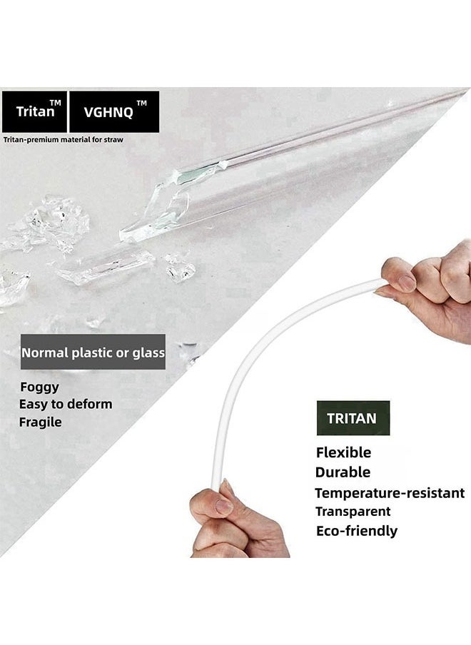 Straws for Cup,Spill Proof Straw Stopper,6 Reusable Straws Leak Proof Straw Cap Accessories for Cup,Clear