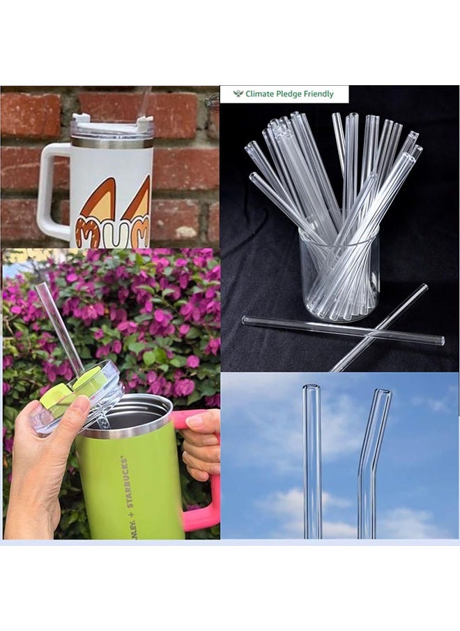 Straws for Cup,Spill Proof Straw Stopper,6 Reusable Straws Leak Proof Straw Cap Accessories for Cup,Clear
