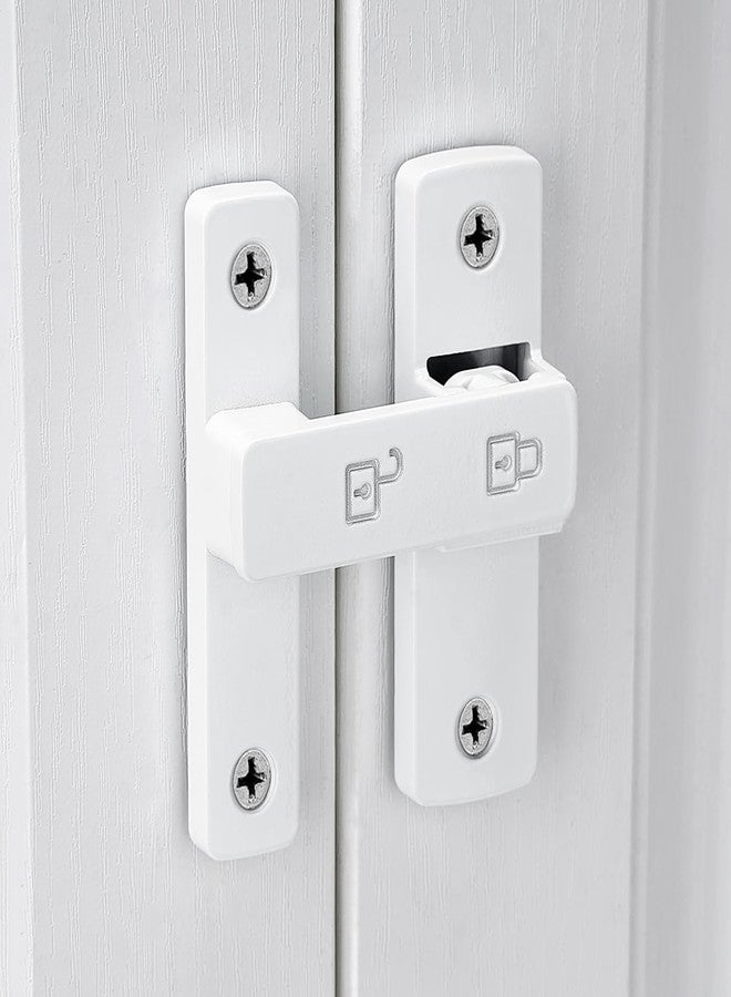 INIRET White Barn Door Latches,180 Degree Gate Lock,Flip Gate Latches Hardware,Zinc Alloy Door Lock Latch,Door Security Sliding Door Latch Lock for Cabinets,Bathroom, Barn & Garden. - Image 3