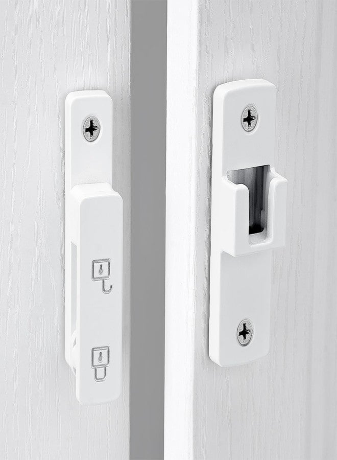 INIRET White Barn Door Latches,180 Degree Gate Lock,Flip Gate Latches Hardware,Zinc Alloy Door Lock Latch,Door Security Sliding Door Latch Lock for Cabinets,Bathroom, Barn & Garden. - Image 5