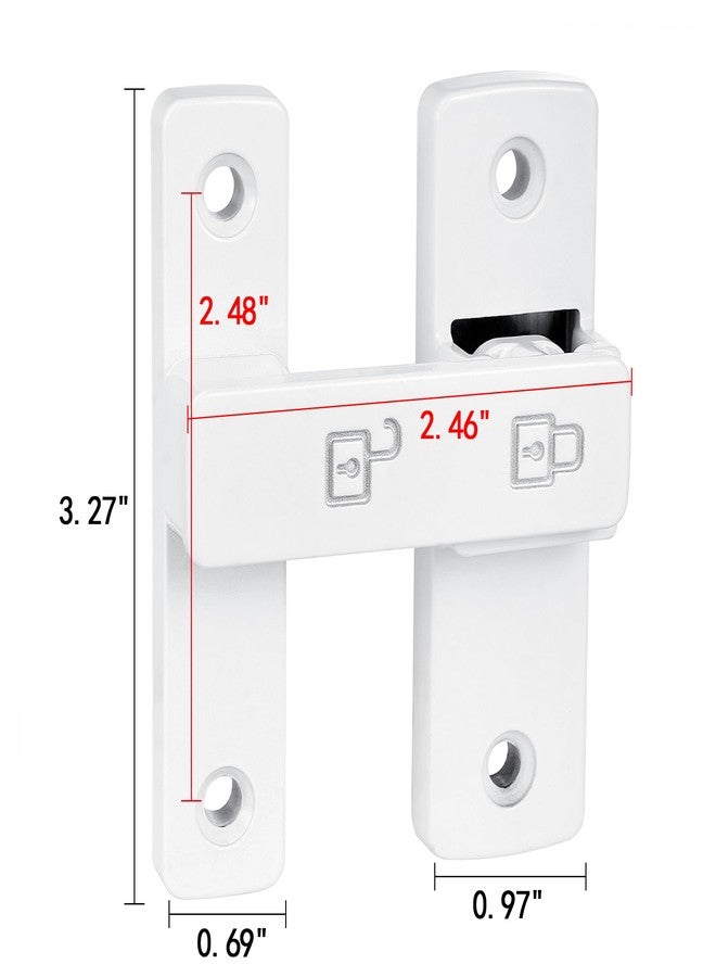 INIRET White Barn Door Latches,180 Degree Gate Lock,Flip Gate Latches Hardware,Zinc Alloy Door Lock Latch,Door Security Sliding Door Latch Lock for Cabinets,Bathroom, Barn & Garden. - Image 2