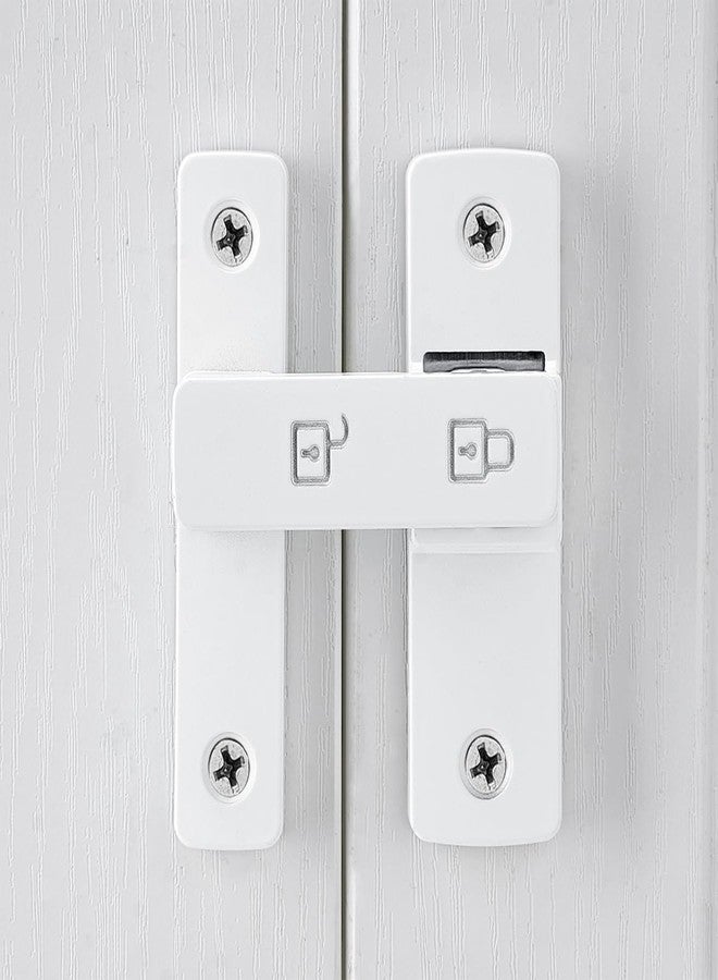 INIRET White Barn Door Latches,180 Degree Gate Lock,Flip Gate Latches Hardware,Zinc Alloy Door Lock Latch,Door Security Sliding Door Latch Lock for Cabinets,Bathroom, Barn & Garden. - Image 4