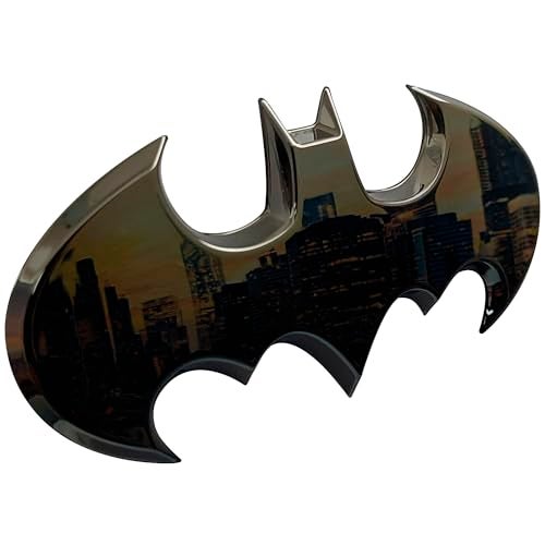 Fan Emblems Batman 3D Car Badge - 1989 Batwing Logo (Black Chrome: 3.8 x 1.8 x 0.2 inches) - Image 1