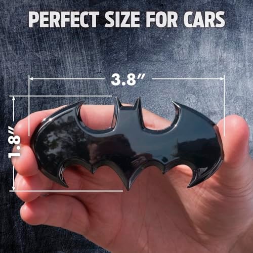 Fan Emblems Batman 3D Car Badge - 1989 Batwing Logo (Black Chrome: 3.8 x 1.8 x 0.2 inches) - Image 2