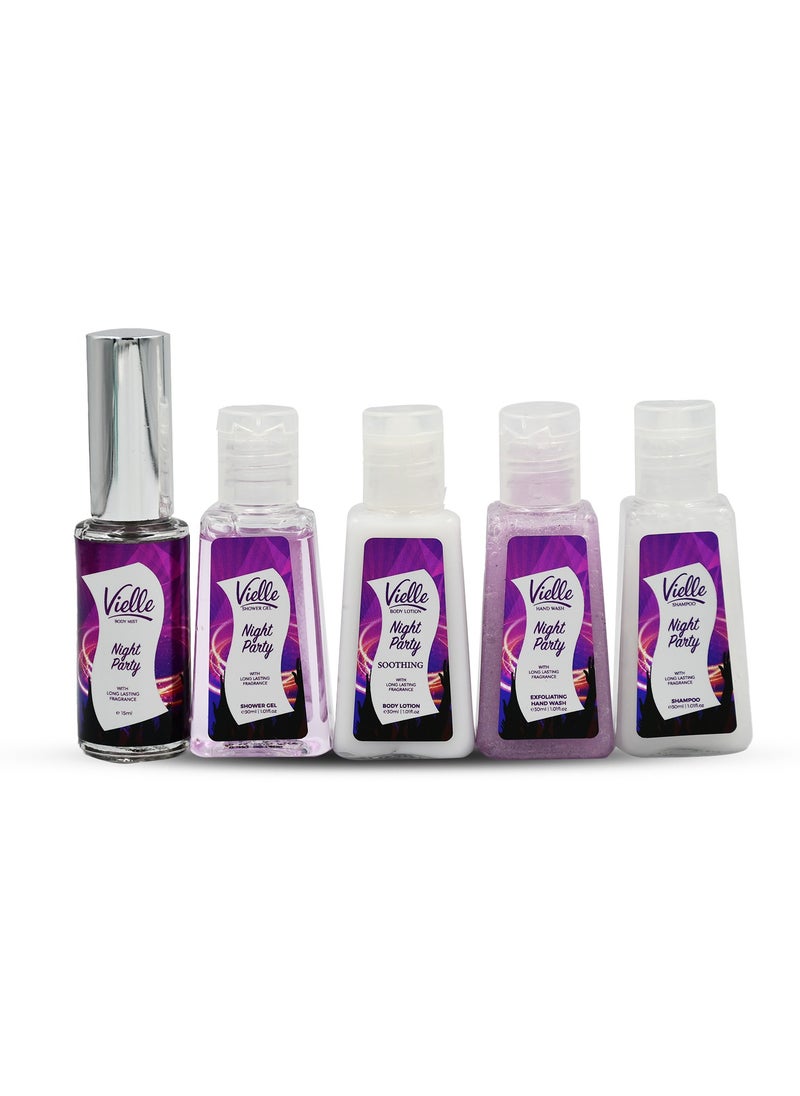 Vielle Night Party Personal Kit Long Lasting Fragrance + Shower Jel + Body Lotion + Hand Wash + Shampoo  - Image 3