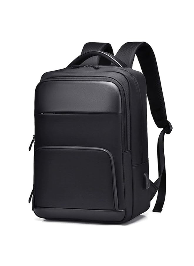 iCozzier - Travel Laptop Backpack With Usb Charging Port And Lock 14 15.6 Inch Computer Business Backpacks For Men College Student Gift Bookbag Casual Hiking Daypack（Black ） - Image 1