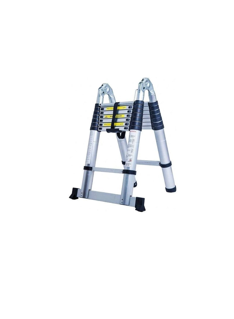 Telescopic ladder of aluminum, 4.4 m, removable, multi-purpose, retractable  - Image 1