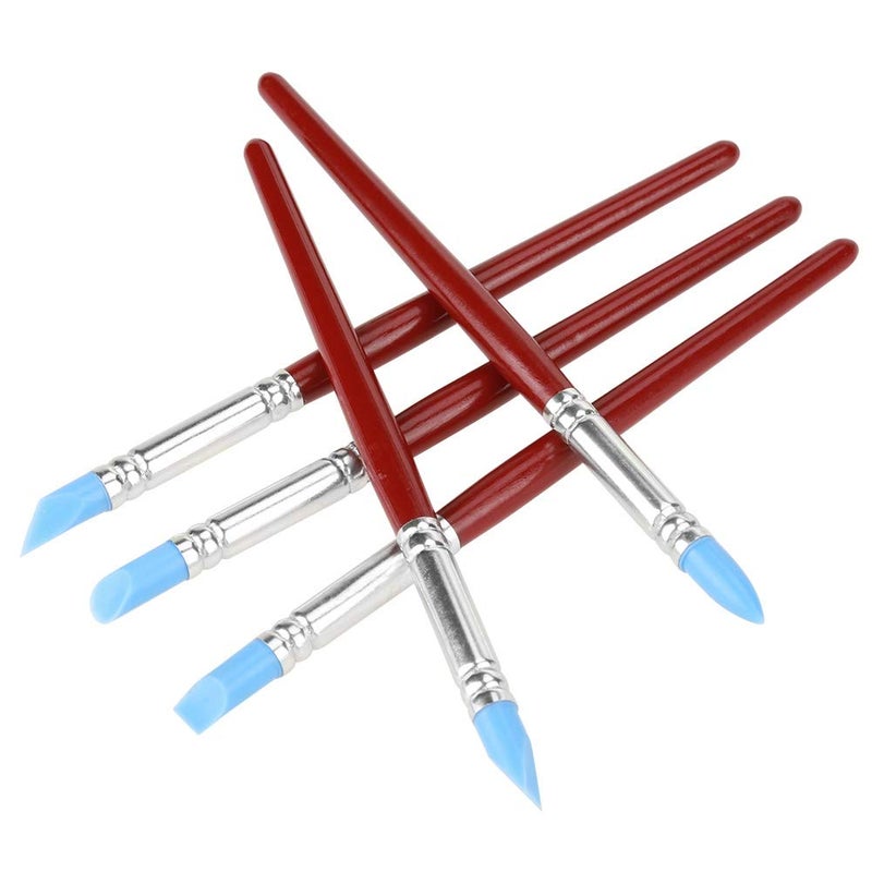 TOPINCN Pottery Clay Sculpting Tool Set 5pcs Rubber Tip Paint Color Shaping Wipe Out Carving Pen Silicon Polymer Head Clay Sculpting Pottery DIY Shaping Carving Tool Rubber Brushes Wipe Out Tools - Image 1