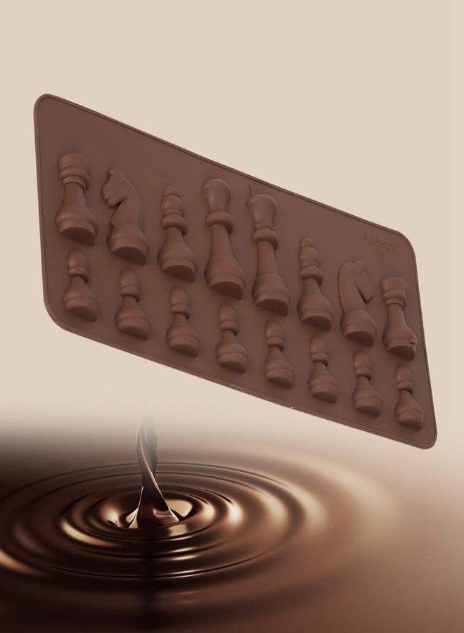Estink Silicone Chocolate, 16-Cavity International Chess Shaped Chocolate Cake Ice Fondant Cupcake Cake Decorating Tool - Image 3