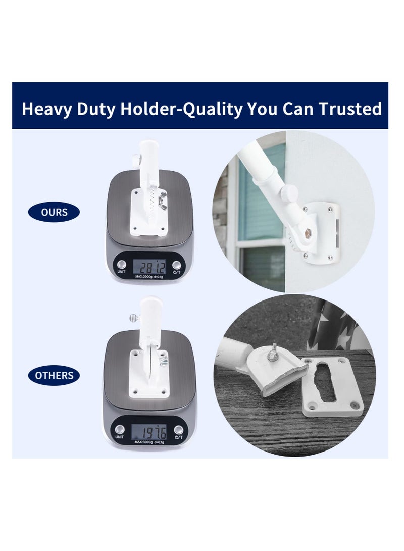 Excefore Flag Pole Bracket Flag Pole Bracket for Outside House Heavy Duty Aluminum Alloy 180° Adjustable Multi Positions Rust Free asy to Adjust Angle and Orientation (White) - Image 5