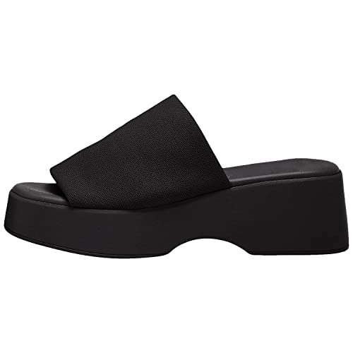 Minshluu Womens Platform Wedge Sandals Peep Toe Slip on Stretchy Backless Wedges Slides - Image 5
