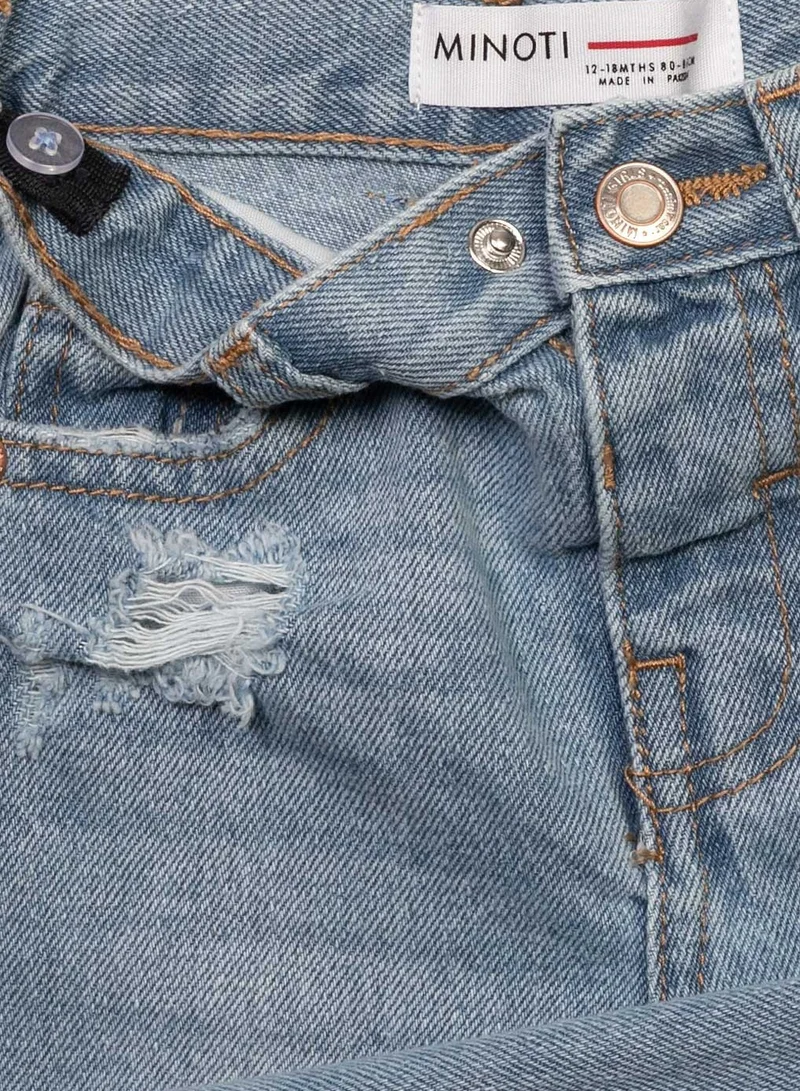 MINOTI Teen Girls' Distressed Denim Jeans with Stylish Details