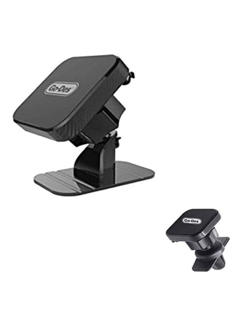 GO-DES 2 in-1 360° Rotational Magnetic Car Mount Holder Black - Image 1