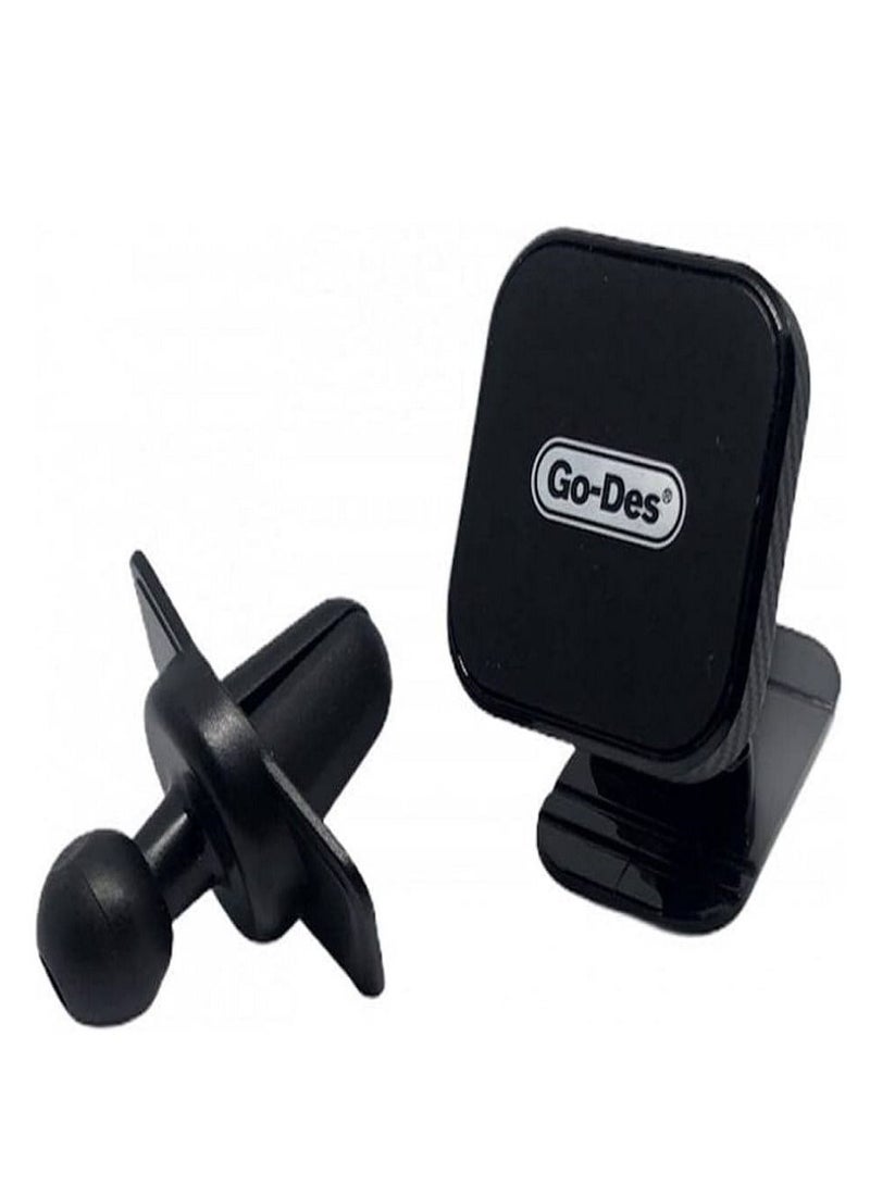 GO-DES 2 in-1 360° Rotational Magnetic Car Mount Holder Black - Image 2