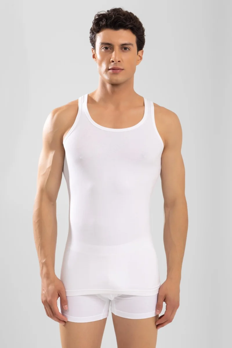 Baykar Men's Sportsman Rambo Cotton Undershirt White