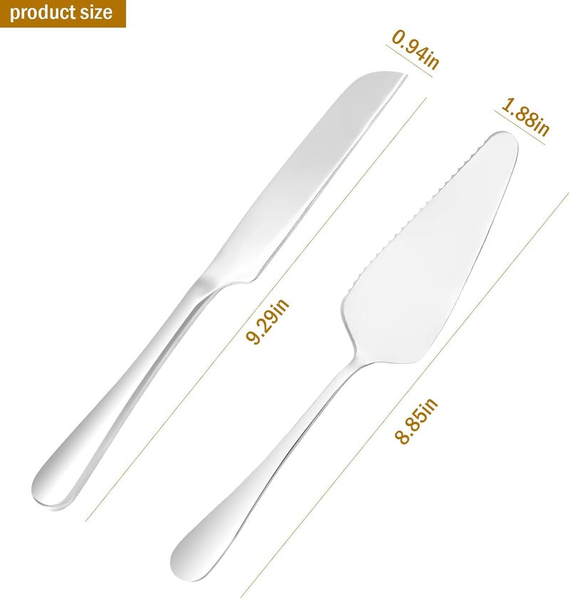 Siutaga Wedding Cake Knife and Server Set Cake Cutter Cake Cutting Set for Wedding Cake Birthday Gift Set Cutter and Pie Spatula for Wedding, Birthday, Parties and Events - Image 2