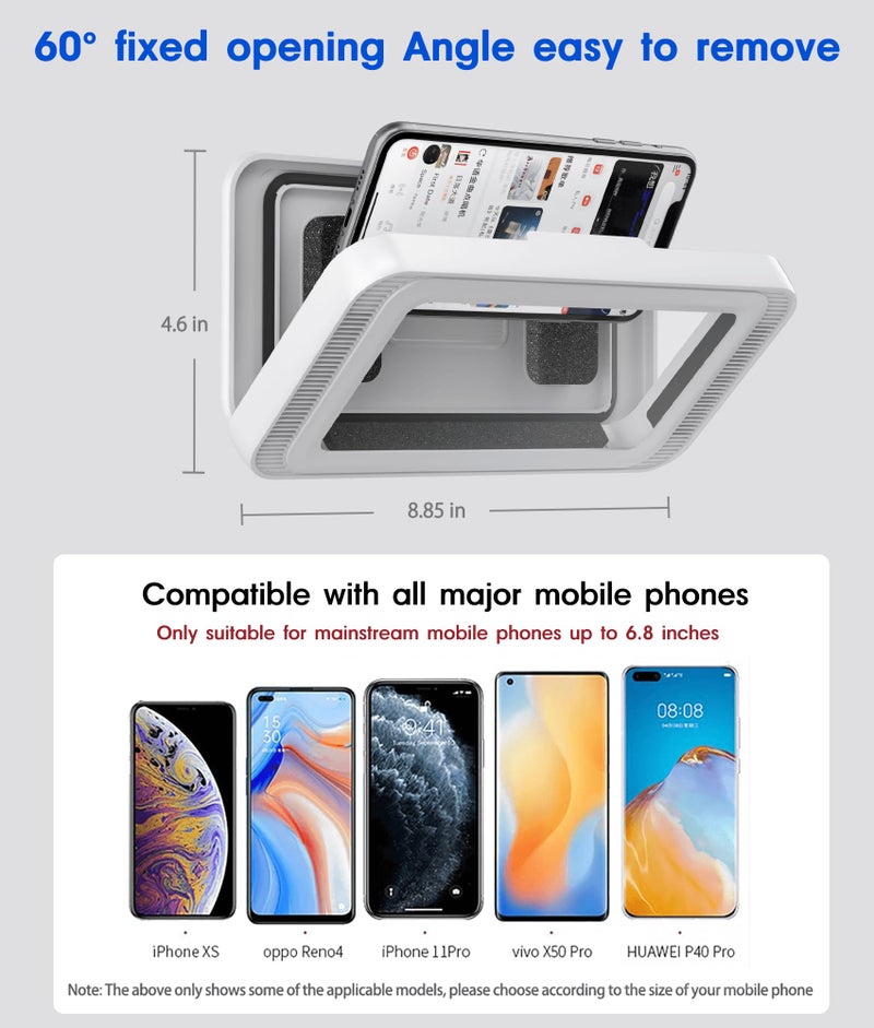 Mistriddle Waterproof Shower Phone Holder with 360Â° Rotation, Angle Adjustable, Enhanced Sound Quality, Wall Mounted Phone Holder for Bathroom Mirror Bathtub Kitchen, Up to 7 Inch (White) - Image 3