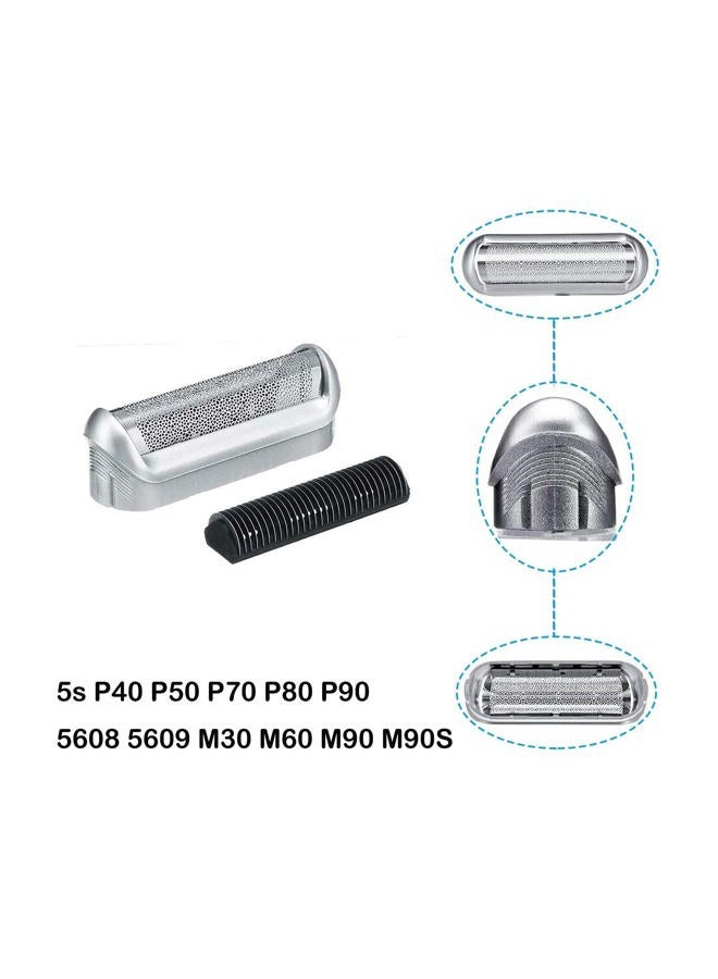 Brrnoo رأس استبدال ماكينة الحلاقة الكهربائية لسلسلة براون 5، رؤوس استبدال ماكينة الحلاقة الكهربائية، ورقة وشفرات استبدال 5s متوافقة مع براون M90 M60 P40 P50 P60 P70 P80 555 575 370-5S - Image 2