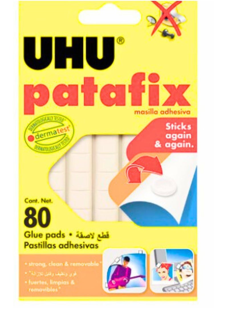 UHU Pack Of 80 Patafix Glue Pads White  - Image 1