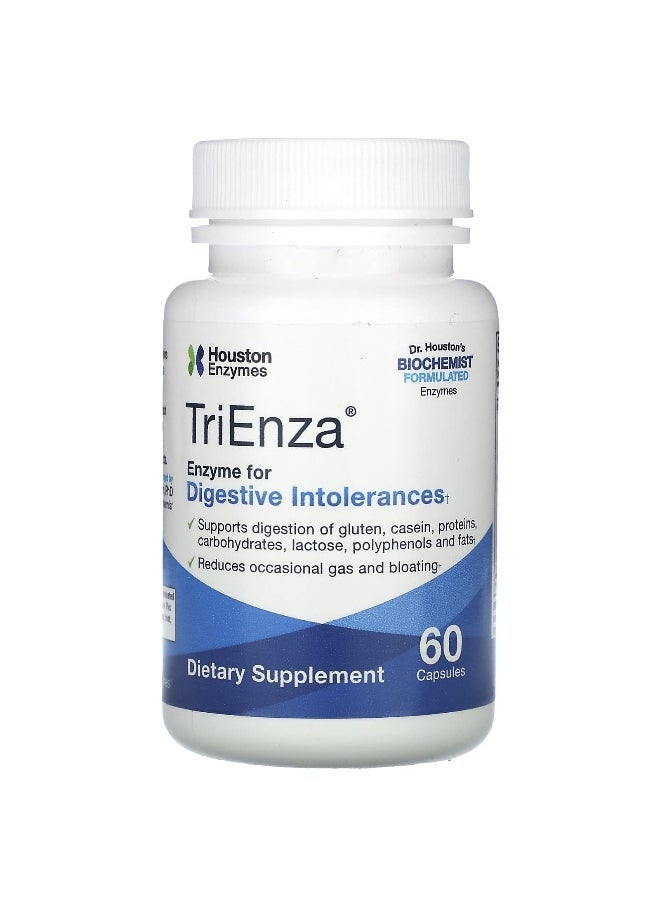 Houston Enzymes Houston Enzymes, TriEnza, Enzyme For Digestive Intolerances, 60 Capsules  - Image 1