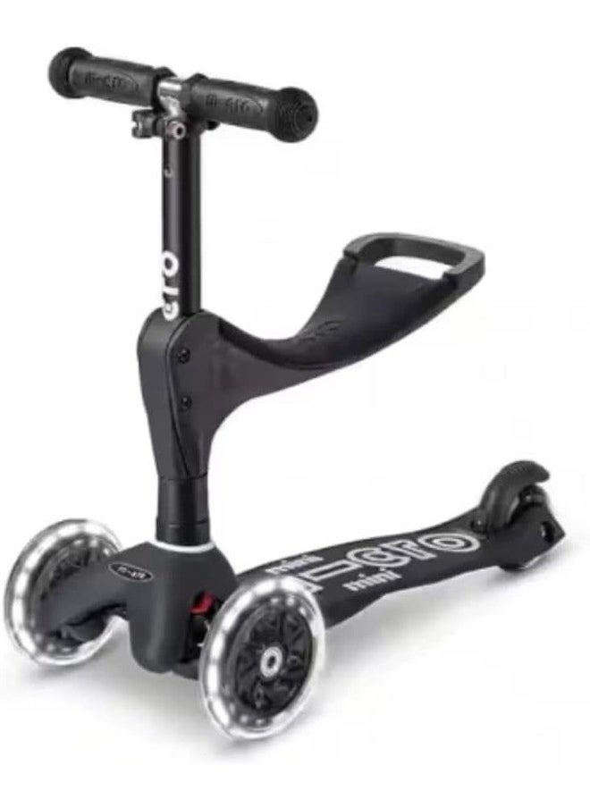 Micro - Micro Scooters- Mini Deluxe 3 in 1 Deluxe Eco -Black | Scooter for Kids | Kids Scooter | Scooter with LED Wheels | Scooter for Kids 3-5 Years - Image 1