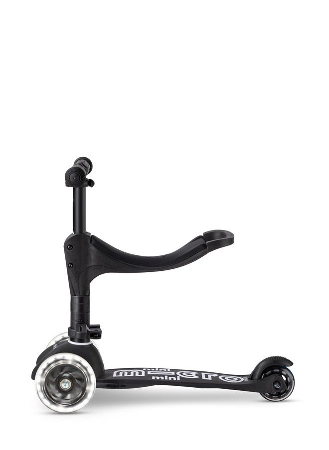 Micro - Micro Scooters- Mini Deluxe 3 in 1 Deluxe Eco -Black | Scooter for Kids | Kids Scooter | Scooter with LED Wheels | Scooter for Kids 3-5 Years - Image 1