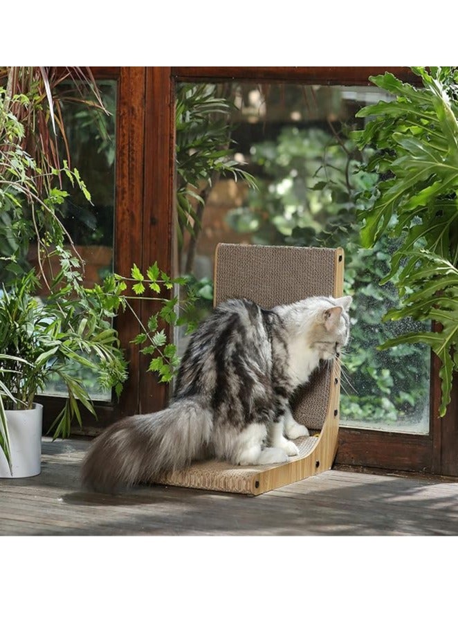 Arabest Cat Scratcher, 23.6 Inch L Shape Cat Scratch Pad Wall Mounted, Cat Scratching Cardboard with Ball Toy for Indoor Cats, Large Size - Image 4
