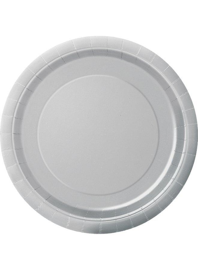 Unique 7'' Silver Plates - Pack of 8