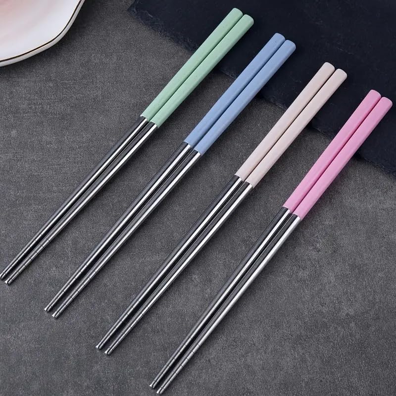 PUTHAK PUTHAK 2 Pairs of Reusable NonSlip Stainless Steel Chopsticks Dishwasher Safe Perfect Gift  - Image 4