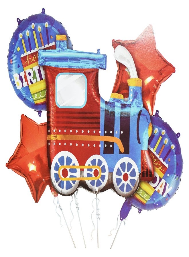 Jagmag® Train Engine Balloons Set, Blue Locomotive Foil Balloons Train Round Train Balloons Kids Birthday Party Wedding Decoration
