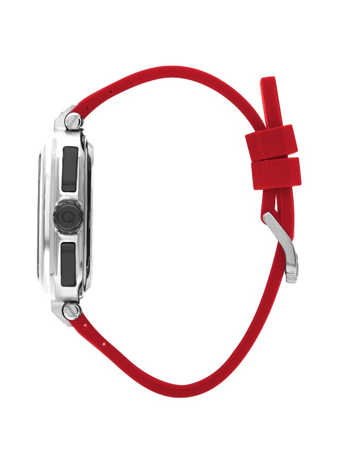 Quantum Men's Multifunction Display Watch With Red Silicone Strap - PWG1014.358  - Image 2
