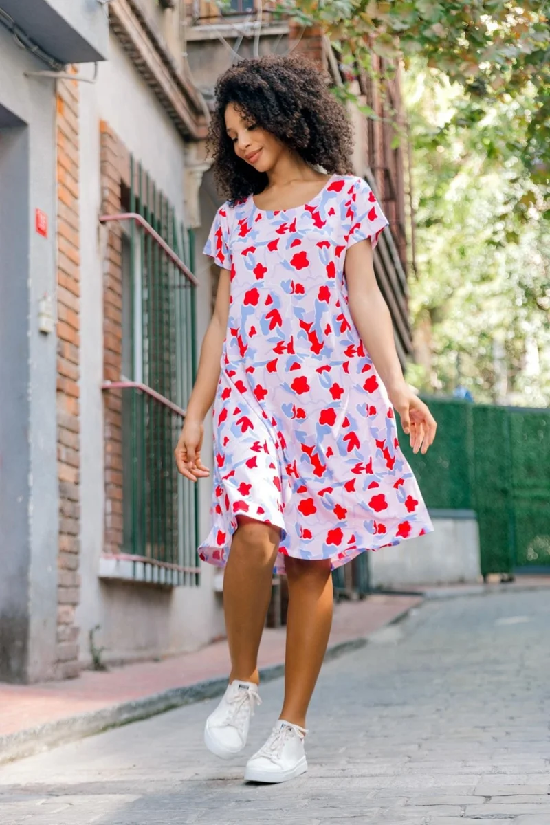 كوتن كونسيبت 3 Pieces Loose Comfortable Casual Combed Fabric Dress