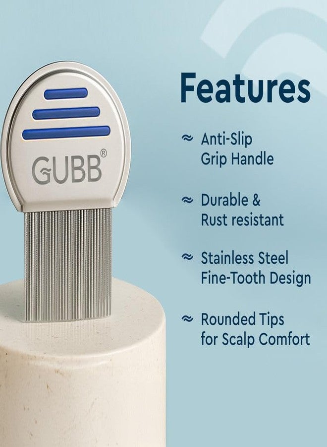 GUBB Metal Lice Comb | Effective Lice & Dandruff Removal | For All Hair Types - Image 4