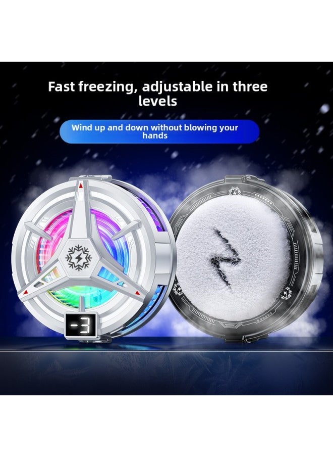 The X76 Mobile Phone Radiator Digital Display Three-gear Adjustment Semiconductor Frozen Refrigeration Hand Tour Live Fast Cooling-Color:Tl05b Standard Ice Style