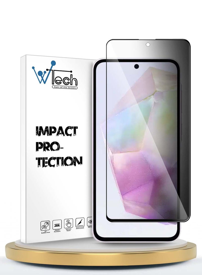 Wtech Samsung Galaxy A36 5G 2024 Premium E2E Series Privacy Full Glue Full Cover Tempered Glass Screen Protector - Clear/Black - Image 1